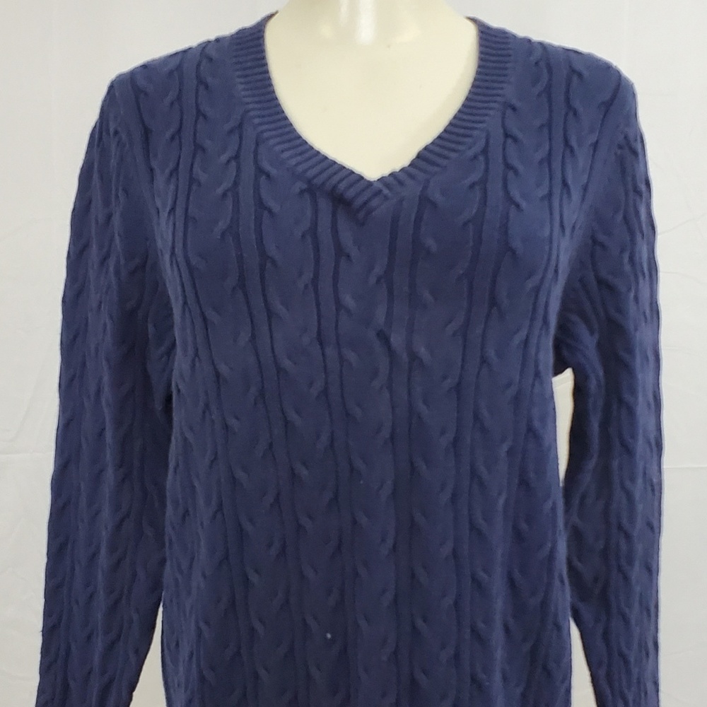 Croft & Barrow Sweater size 1X Blue V-Neck